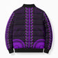 African Dashiki and Polynesian Pattern Bomber Puffer Jacket Purple