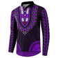African Dashiki and Polynesian Pattern Button Sweatshirt Purple