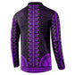 African Dashiki and Polynesian Pattern Button Sweatshirt Purple
