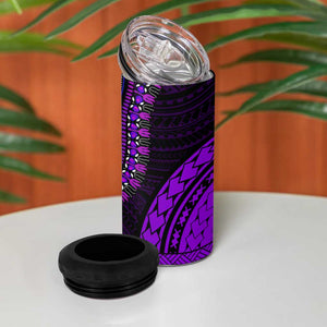 African Dashiki and Polynesian Pattern 4 in 1 Can Cooler Tumbler Purple