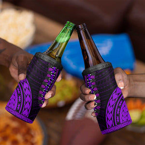 African Dashiki and Polynesian Pattern 4 in 1 Can Cooler Tumbler Purple