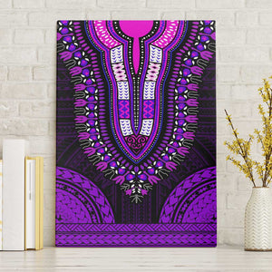 African Dashiki and Polynesian Pattern Canvas Wall Art Purple