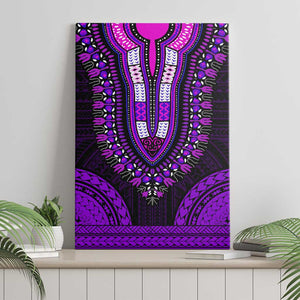 African Dashiki and Polynesian Pattern Canvas Wall Art Purple