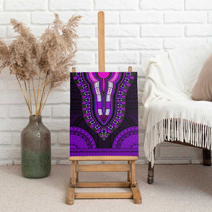 African Dashiki and Polynesian Pattern Canvas Wall Art Purple