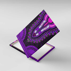 African Dashiki and Polynesian Pattern Canvas Wall Art Purple