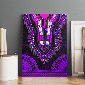 African Dashiki and Polynesian Pattern Canvas Wall Art Purple