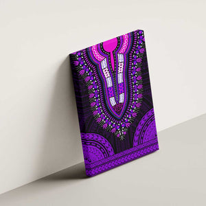 African Dashiki and Polynesian Pattern Canvas Wall Art Purple