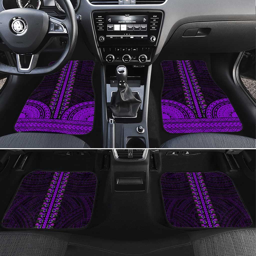 African Dashiki and Polynesian Pattern Car Mats Purple