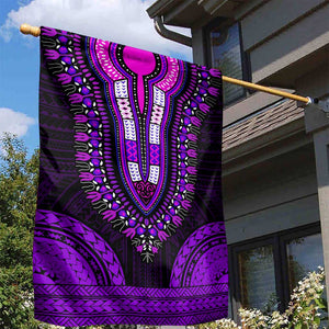 African Dashiki and Polynesian Pattern Garden Flag Purple