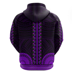 African Dashiki and Polynesian Pattern Hoodie Purple