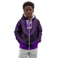 African Dashiki and Polynesian Pattern Kid Hoodie Purple