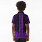 African Dashiki and Polynesian Pattern Kid Polo Shirt Purple
