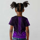 African Dashiki and Polynesian Pattern Kid T shirt Purple