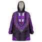 African Dashiki and Polynesian Pattern Kid Wearable Blanket Hoodie Purple