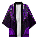 African Dashiki and Polynesian Pattern Kimono Purple