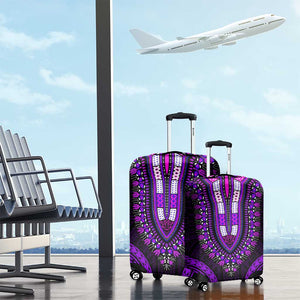 African Dashiki and Polynesian Pattern Luggage Cover Purple