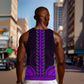 African Dashiki and Polynesian Pattern Men Tank Top Purple
