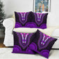 African Dashiki and Polynesian Pattern Pillow Cover Purple