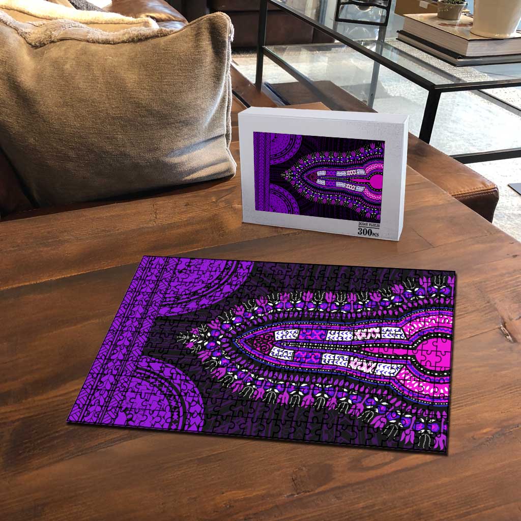 African Dashiki and Polynesian Pattern Puzzle Purple