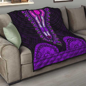 African Dashiki and Polynesian Pattern Quilt Purple