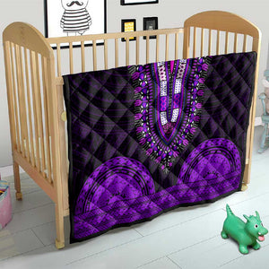 African Dashiki and Polynesian Pattern Quilt Purple