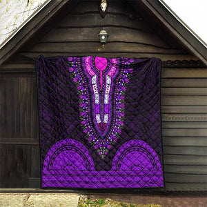 African Dashiki and Polynesian Pattern Quilt Purple