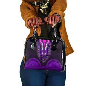 African Dashiki and Polynesian Pattern Shoulder Handbag Purple