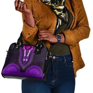 African Dashiki and Polynesian Pattern Shoulder Handbag Purple