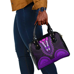 African Dashiki and Polynesian Pattern Shoulder Handbag Purple