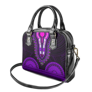 African Dashiki and Polynesian Pattern Shoulder Handbag Purple