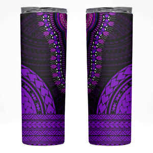 African Dashiki and Polynesian Pattern Skinny Tumbler Purple