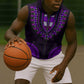 African Dashiki and Polynesian Pattern Sleeveless Zip Hoodie Purple - African Pride