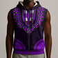 African Dashiki and Polynesian Pattern Sleeveless Zip Hoodie Purple - African Pride