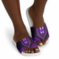 African Dashiki and Polynesian Pattern Slide Sandals Purple