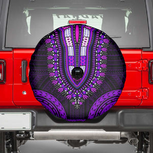 African Dashiki and Polynesian Pattern Spare Tire Cover Purple