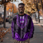 African Dashiki and Polynesian Pattern Sweatshirt Purple