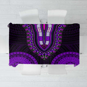 African Dashiki and Polynesian Pattern Tablecloth Purple