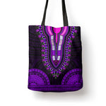 African Dashiki and Polynesian Pattern Tote Bag Purple