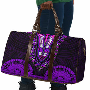 African Dashiki and Polynesian Pattern Travel Bag Purple