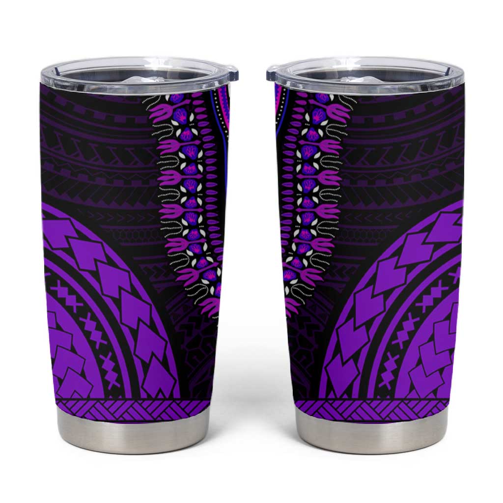 African Dashiki and Polynesian Pattern Tumbler Cup Purple