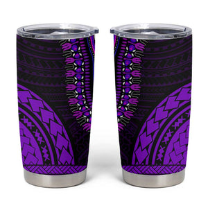 African Dashiki and Polynesian Pattern Tumbler Cup Purple