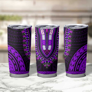 African Dashiki and Polynesian Pattern Tumbler Cup Purple