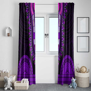 African Dashiki and Polynesian Pattern Window Curtain Purple