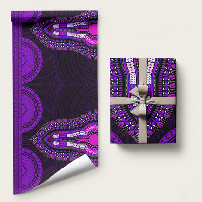 African Dashiki and Polynesian Pattern Wrapping Paper Purple - African Pride