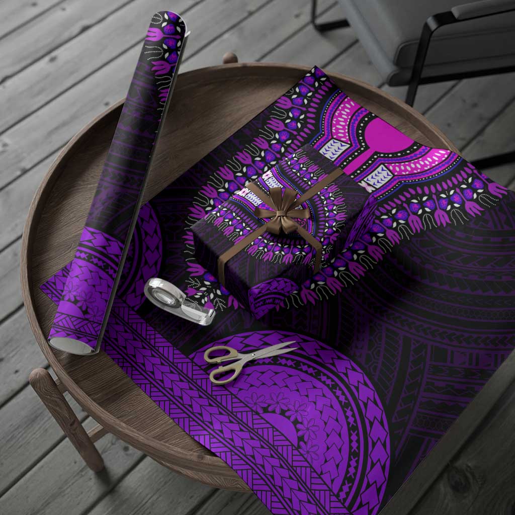 African Dashiki and Polynesian Pattern Wrapping Paper Purple - African Pride