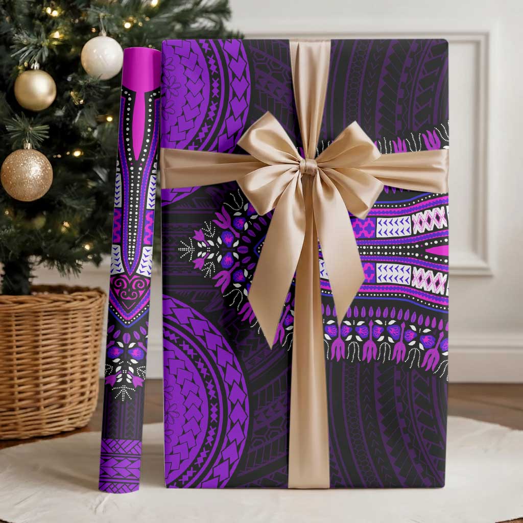 African Dashiki and Polynesian Pattern Wrapping Paper Purple - African Pride
