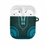 Teal Dashiki and Tapa Pattern AirPods Case Africa-Polynesia Together Culture