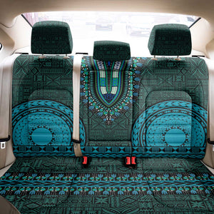 Teal Dashiki and Tapa Pattern Back Car Seat Cover Africa-Polynesia Together Culture