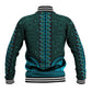 Teal Dashiki and Tapa Pattern Baseball Jacket Africa-Polynesia Together Culture