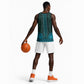 Teal Dashiki and Tapa Pattern Basketball Jersey Africa-Polynesia Together Culture LT9